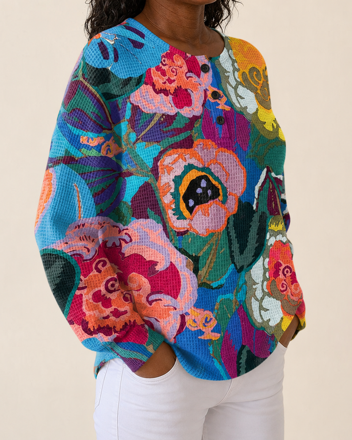 Delia | Painterly Floral Sweatshirt