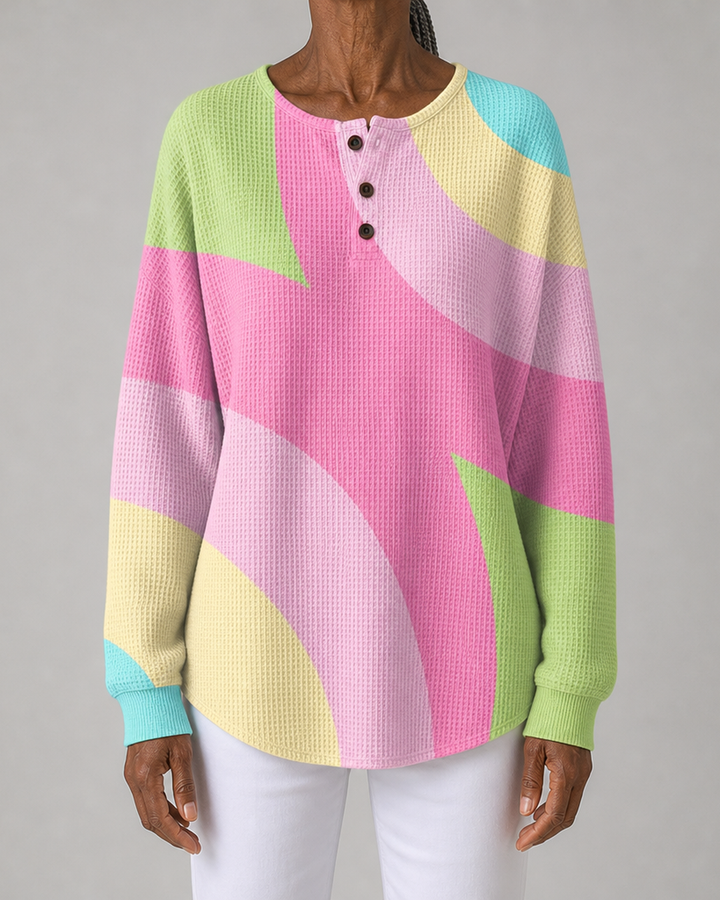Delphine | Abstract Colorblock Sweatshirt