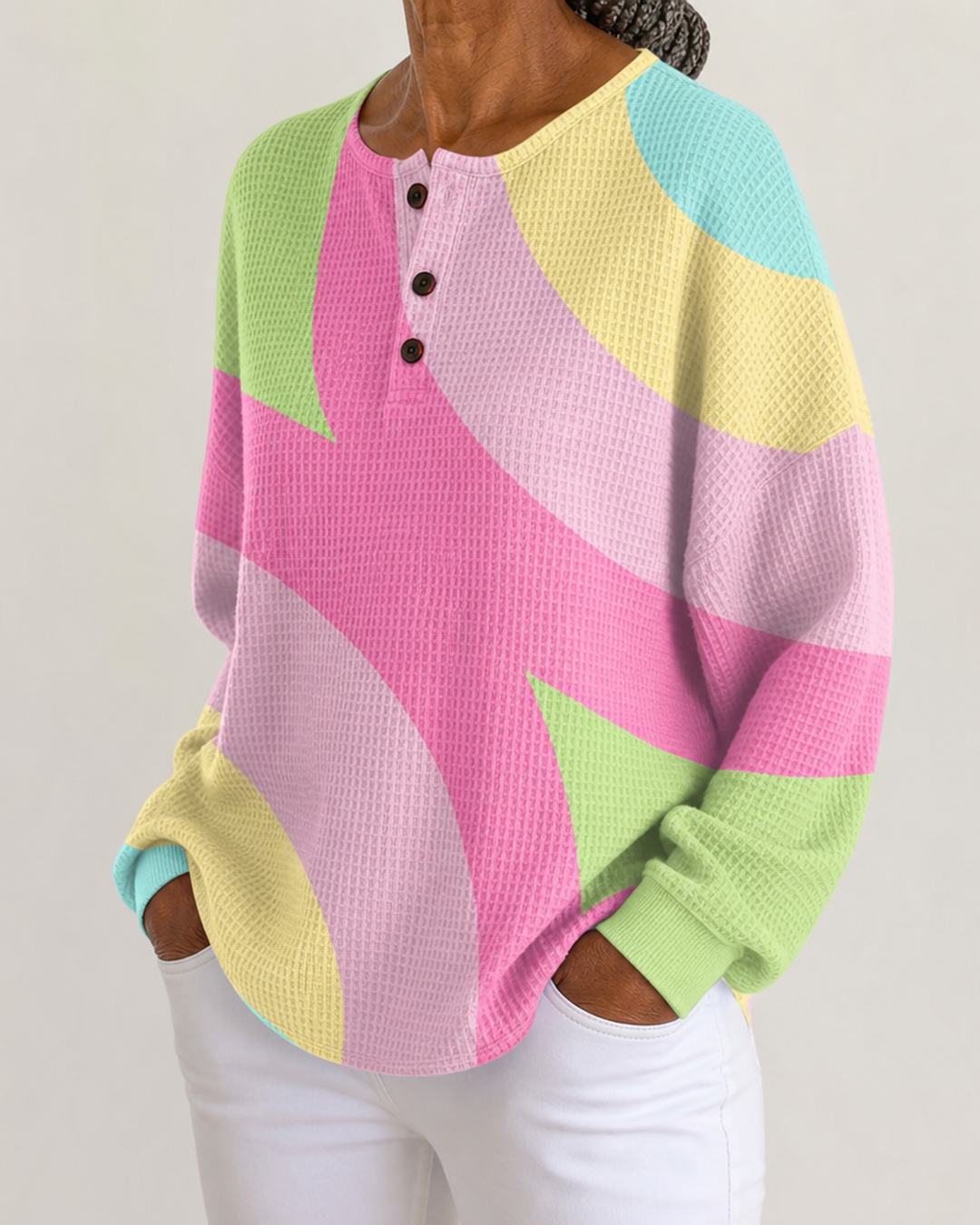 Delphine | Abstract Colorblock Sweatshirt