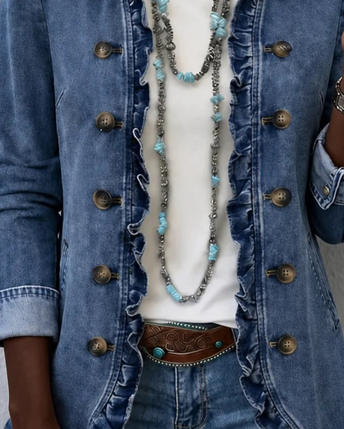 Nomsa | Denim Ruffle-Trim Jacket