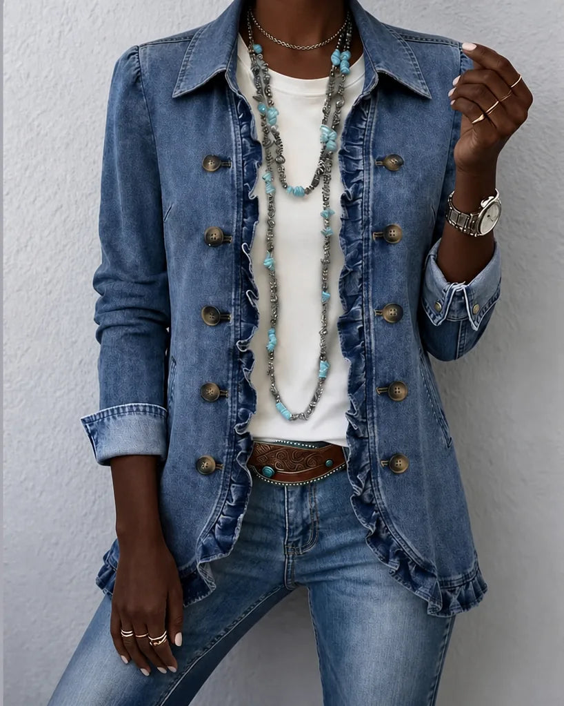 Nomsa | Denim Ruffle-Trim Jacket