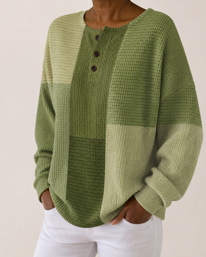 Diane | Waffle-Textured Henley Top