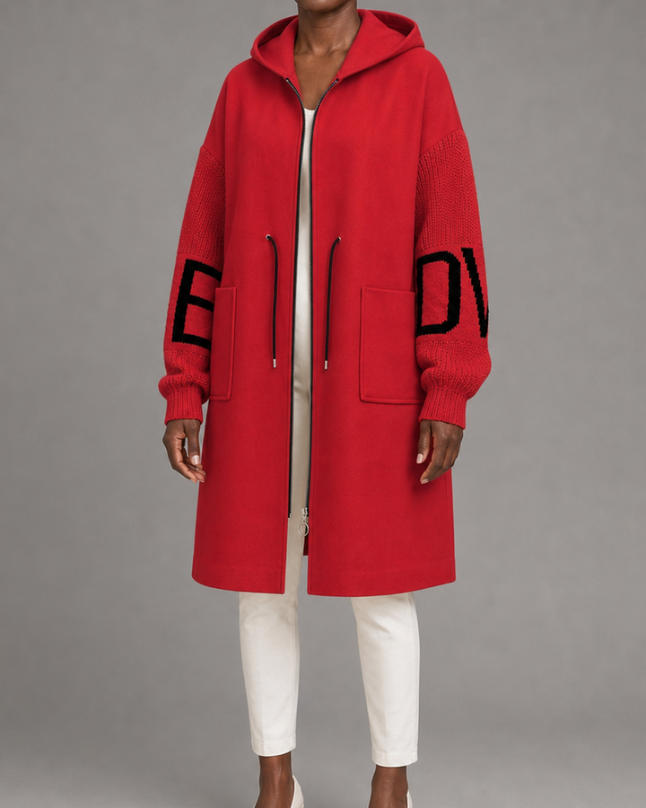 Donia | Casual Hooded Jacket with Knitted Sleeves