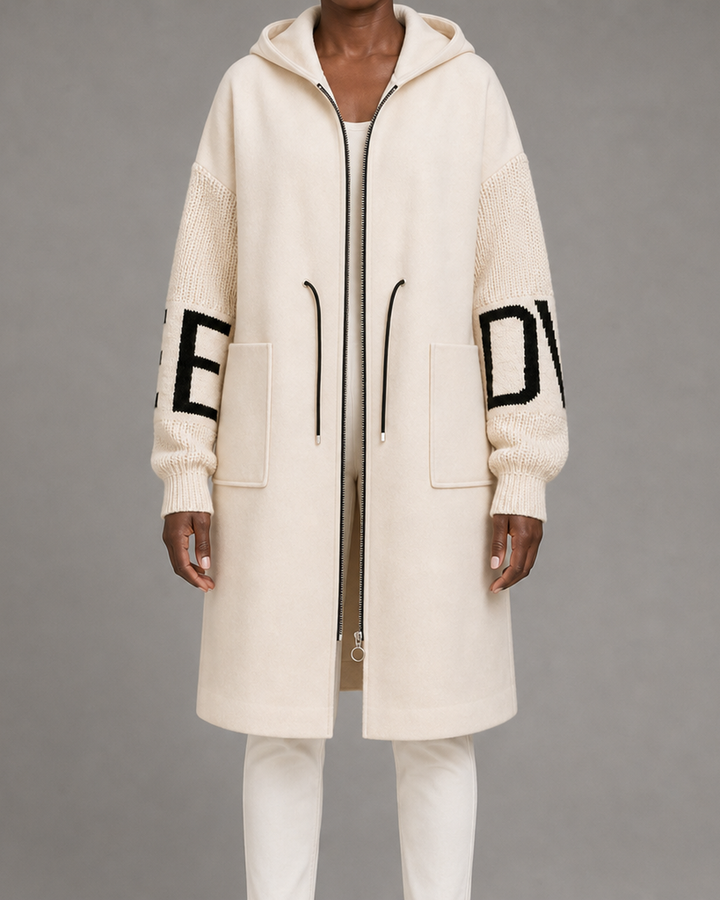 Donia | Casual Hooded Jacket with Knitted Sleeves