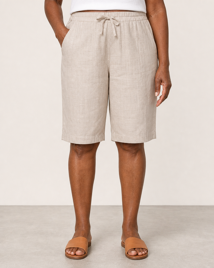 Dora | Elegant Breathable Summer Shorts — Beige