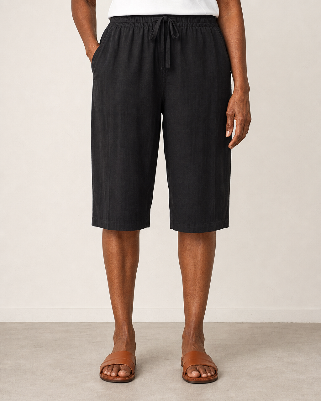 Dora | Elegant Breathable Summer Shorts — Black