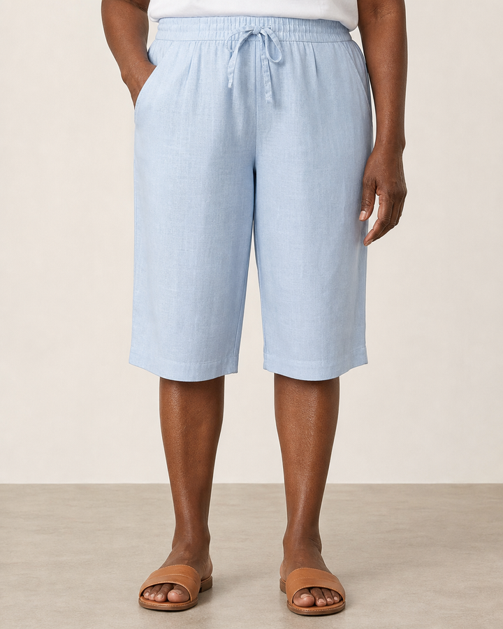Dora | Elegant Breathable Summer Shorts — Light Blue