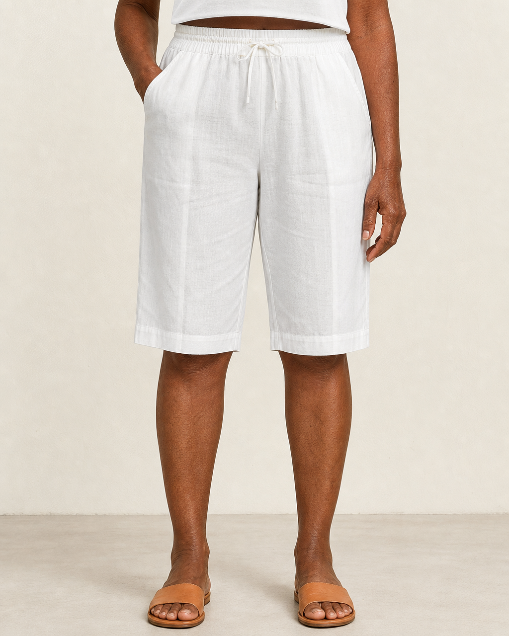 Dora | Elegant Breathable Summer Shorts — White