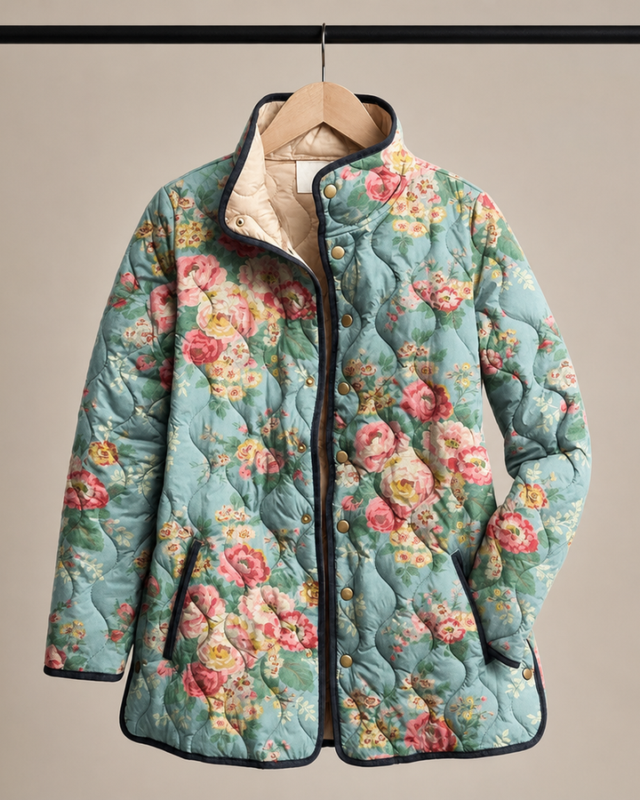 Elara | Quilted Floral Print Jacket