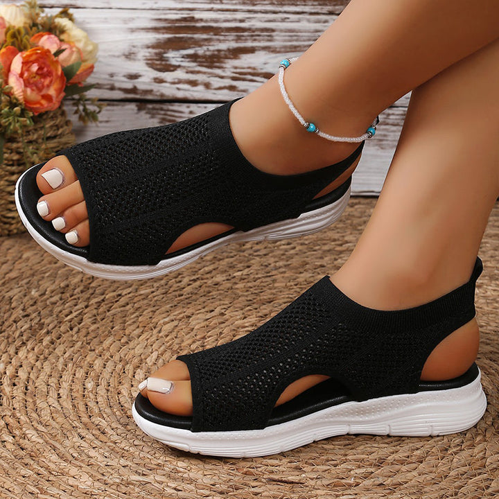 Elara | Cushioned Comfort Sandals — Black