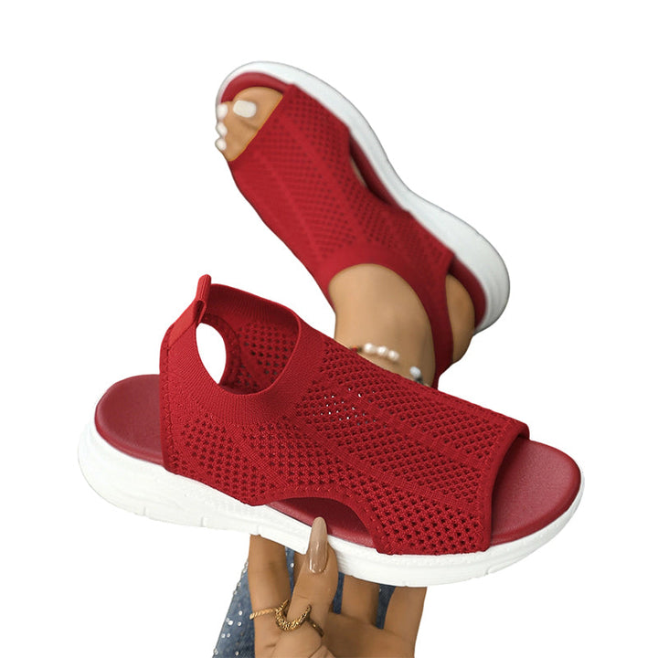 Elara | Cushioned Comfort Sandals — Red