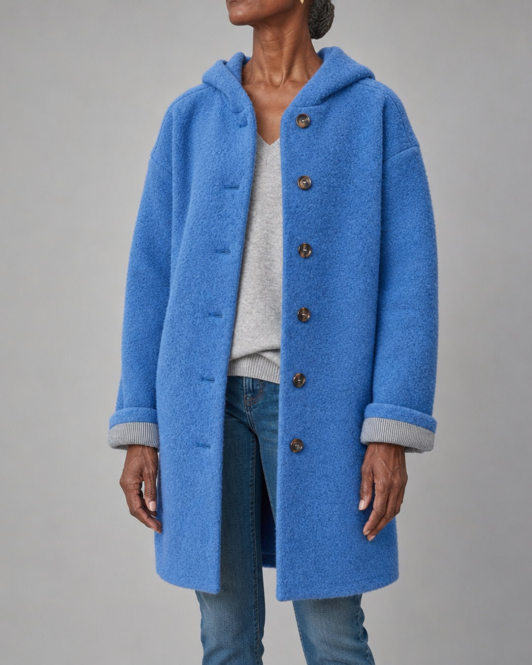 Eleanor | Longline Hooded Button-Front Coat