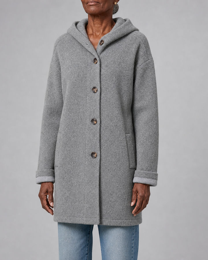 Eleanor | Longline Hooded Button-Front Coat