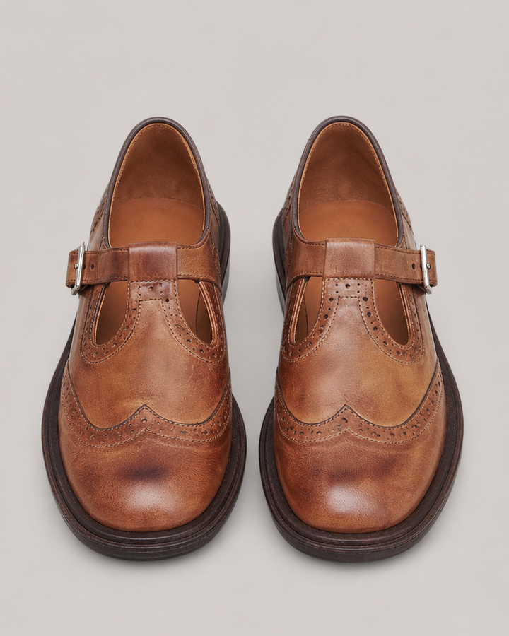 Albertha | Comfort Strap Low Heel Flats