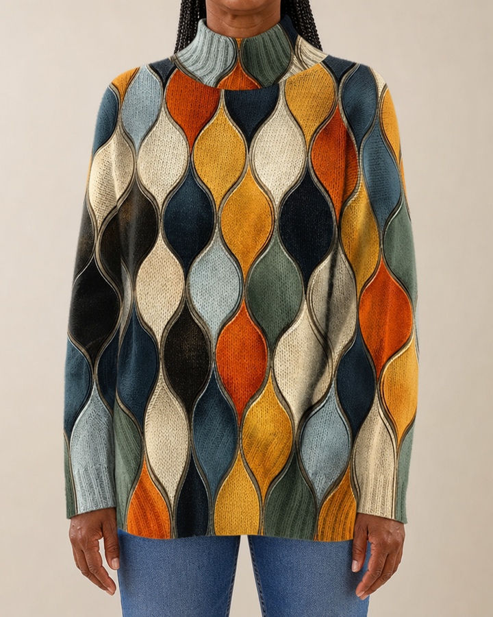 Nellie | Abstract Pattern Turtleneck
