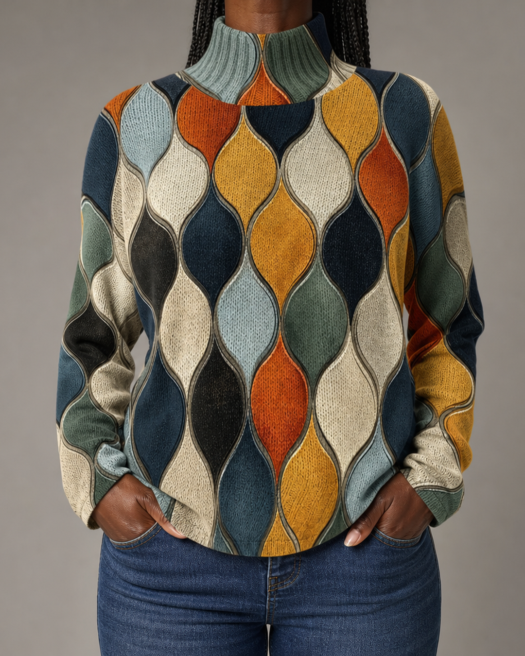 Ella | Abstract Pattern Turtleneck
