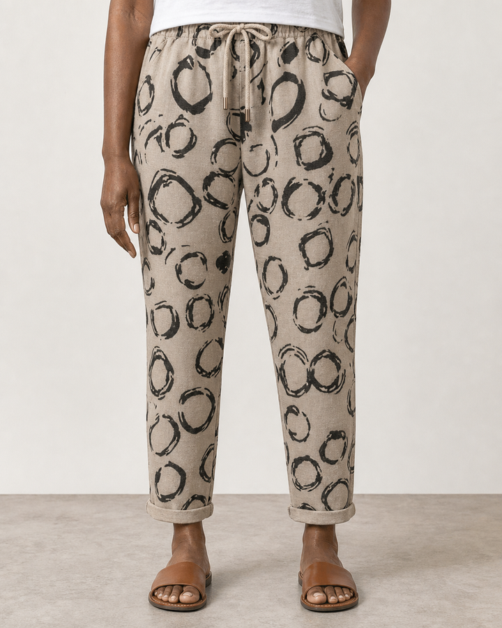 Elle | Flattering Breathable Drawstring Pants — Khaki