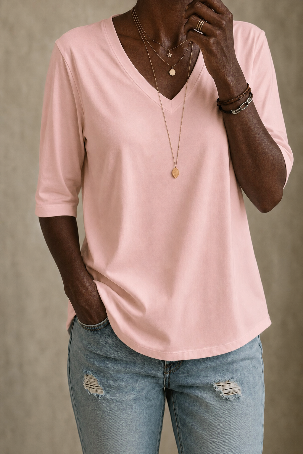 Elodie | Classic V-Neck Tee