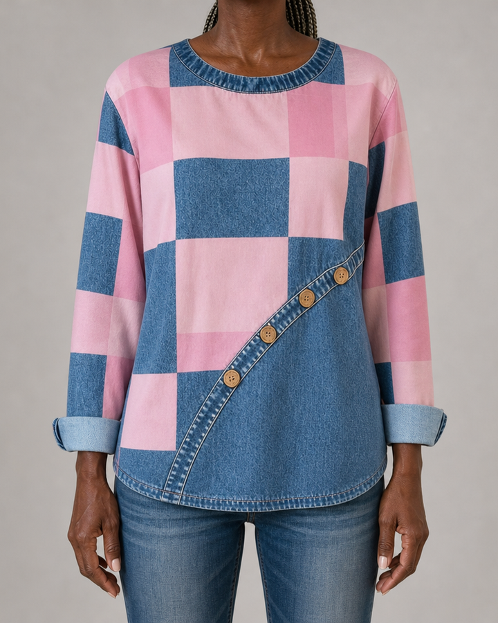 Elsie | Colorblock Patchwork Sweatshirt