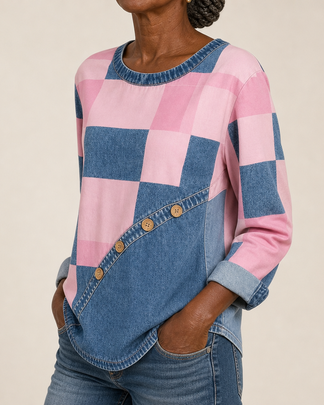 Elsie | Colorblock Patchwork Sweatshirt
