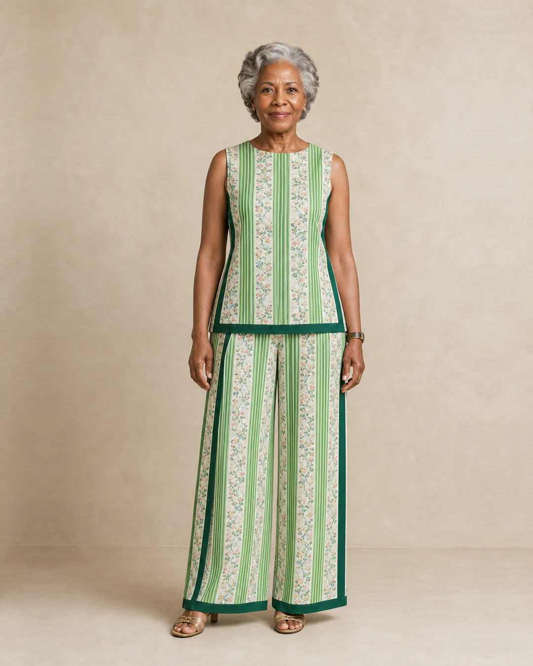 Sierra | Sleeveless Print Top & Wide-Leg Set