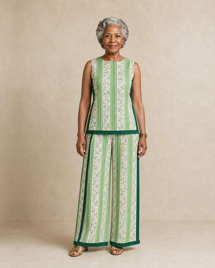Sierra | Sleeveless Print Top & Wide-Leg Set