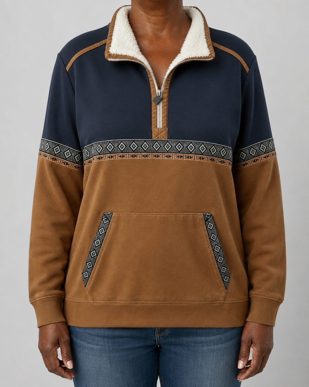 Esme | Sherpa Collar Half-Zip Pullover