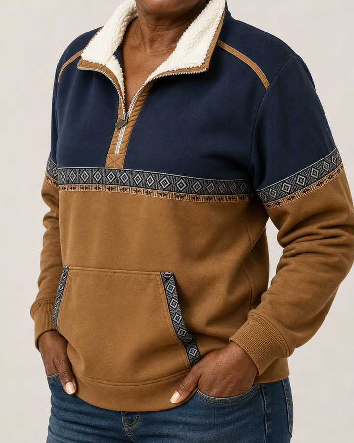 Esme | Sherpa Collar Half-Zip Pullover