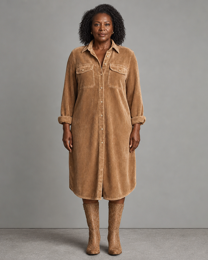 Estella | Corduroy Midi Dress