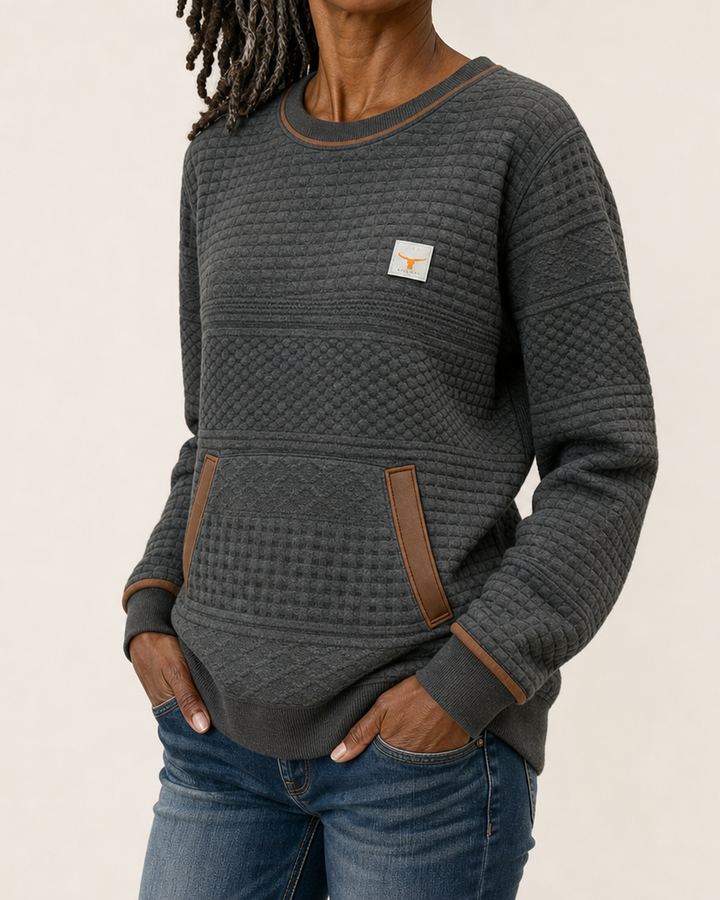Etta | Textured Colorblock Sweatshirt