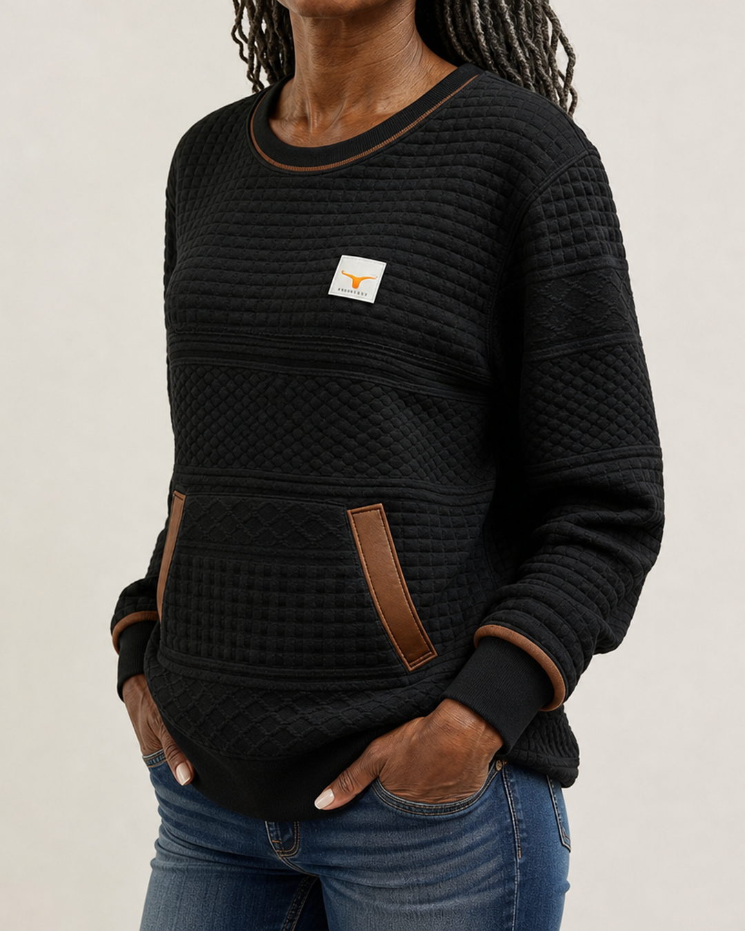 Etta | Textured Colorblock Sweatshirt