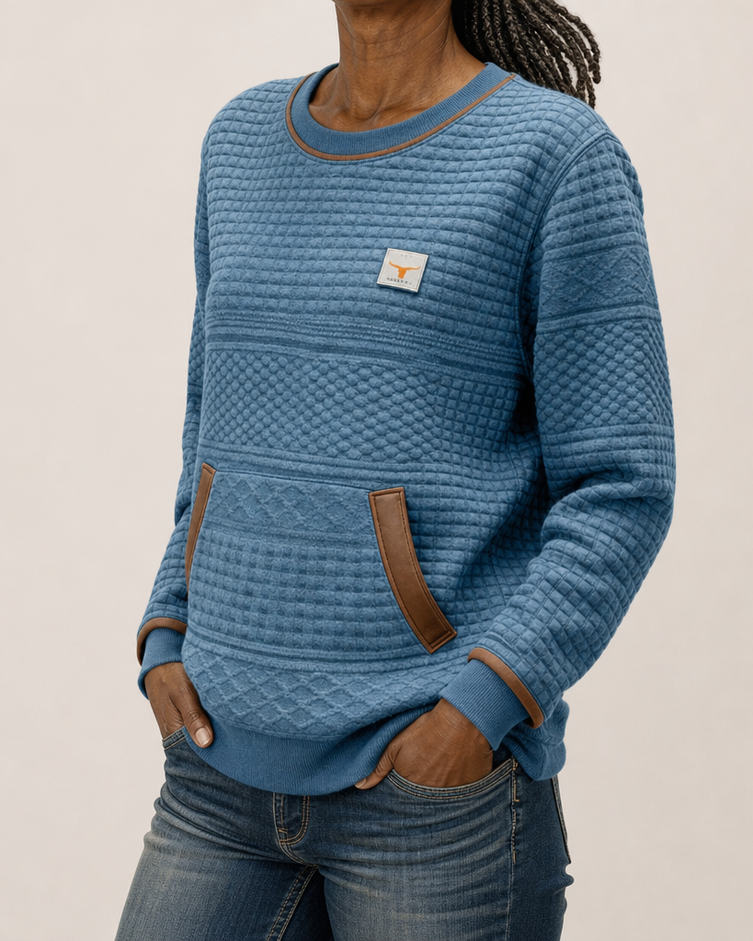Etta | Textured Colorblock Sweatshirt