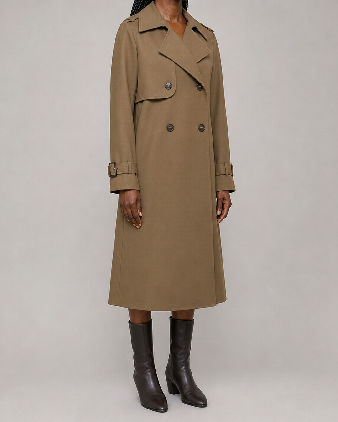 Harriet | Cropped Double-Breasted Trench Coat