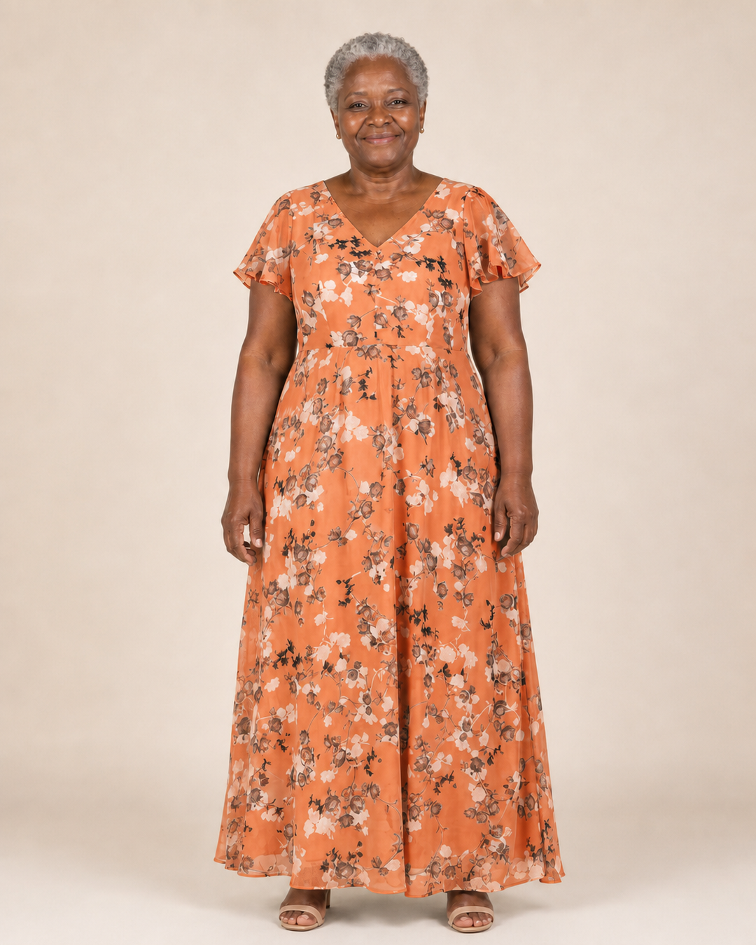 Kalindi | Flutter-Sleeve Flowing Maxi Dress