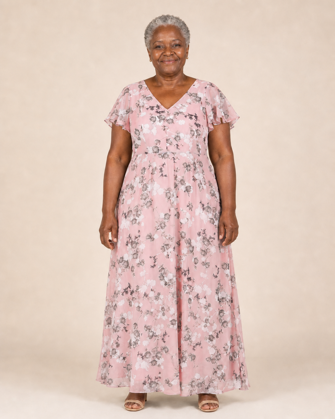 Kalindi | Flutter-Sleeve Flowing Maxi Dress