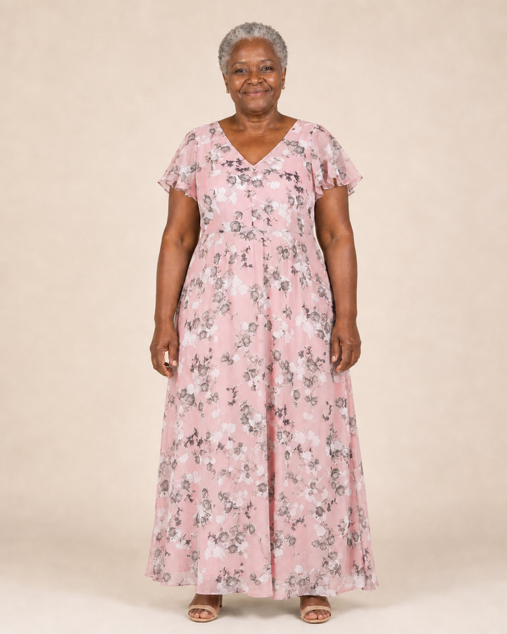 Kalindi | Flutter-Sleeve Flowing Maxi Dress