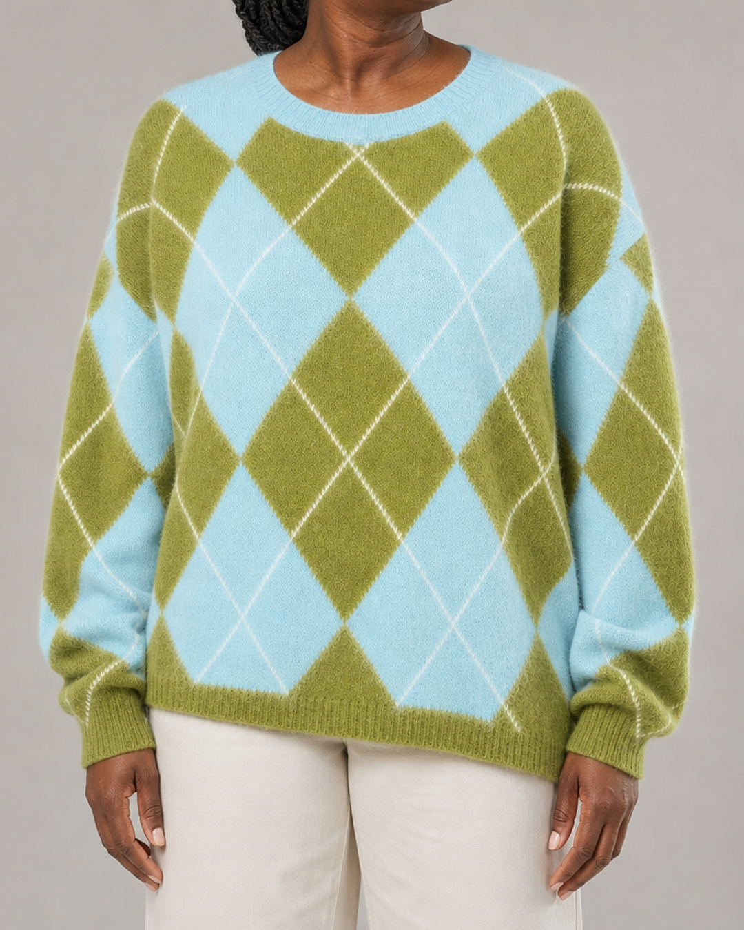 Elodie™ | Wool, Cashmere & Silk Argyle Sweater