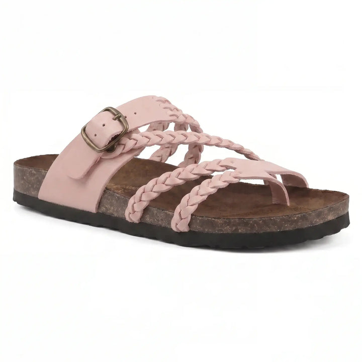 Everett | Braided Comfort Sandals — Powder Pink