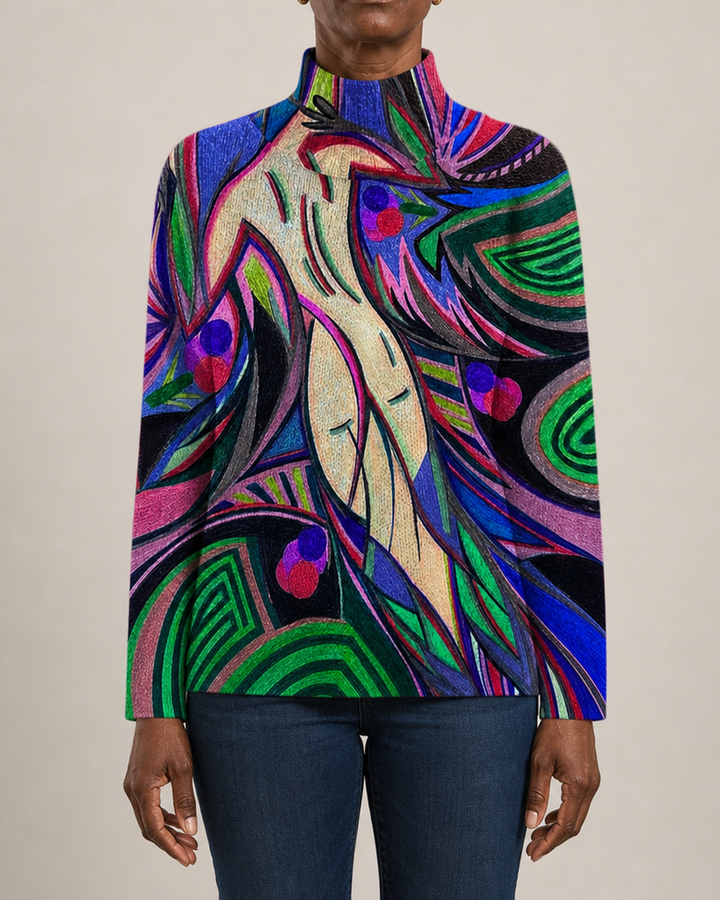 Oneida | Retro Abstract Turtleneck