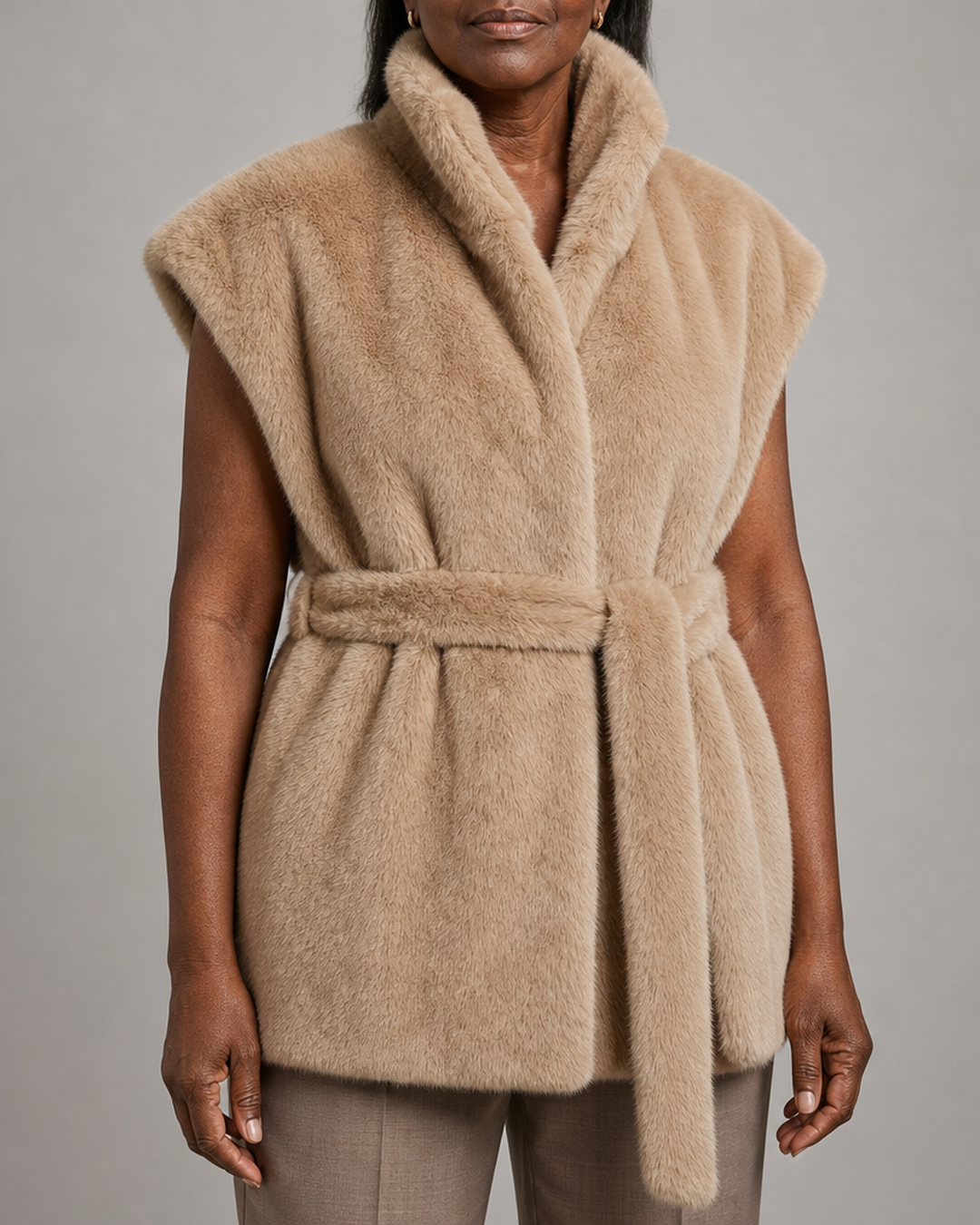 Faux fur mouwloze gilet