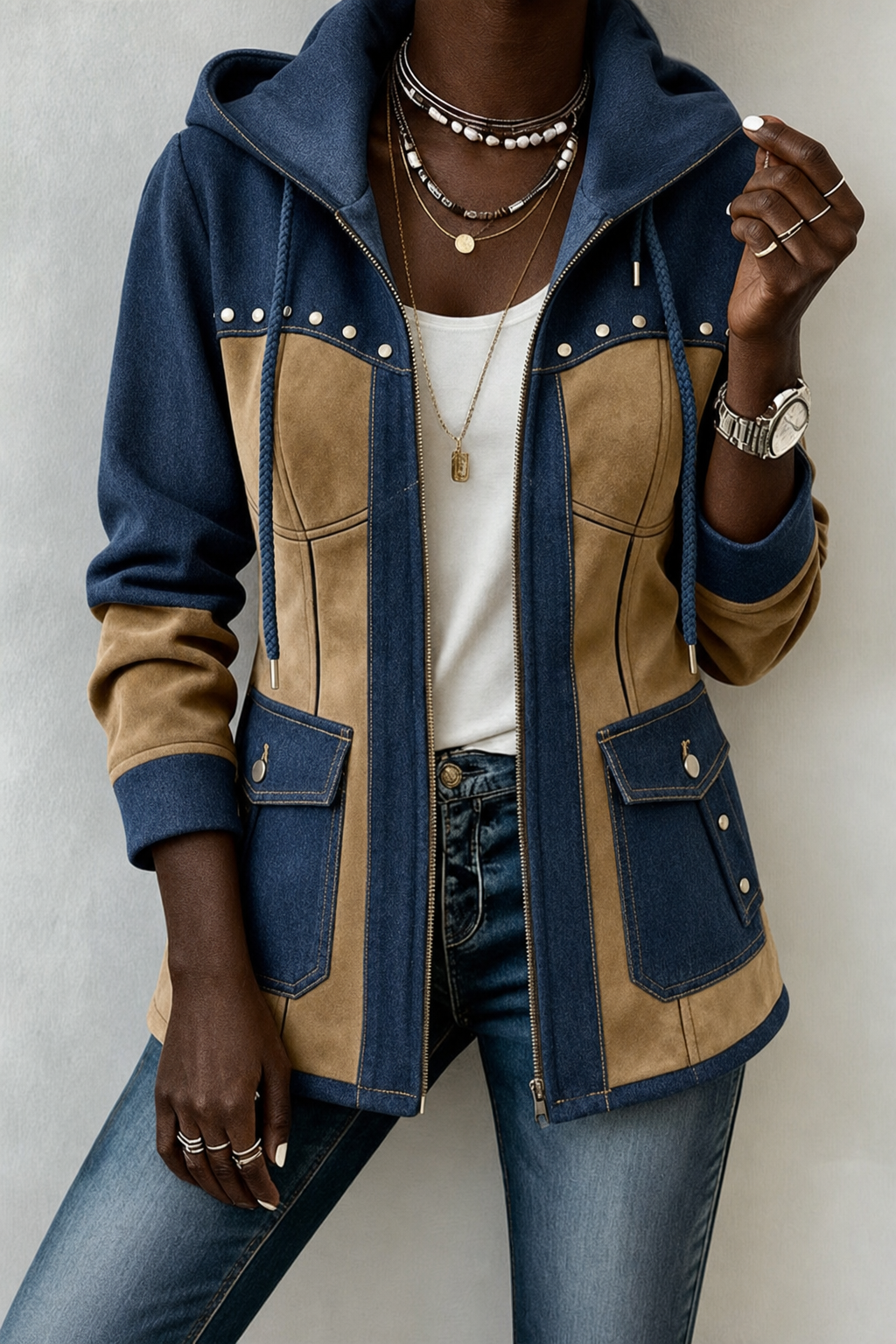 Fawnridge™ | Patchwork Hooded Jacket