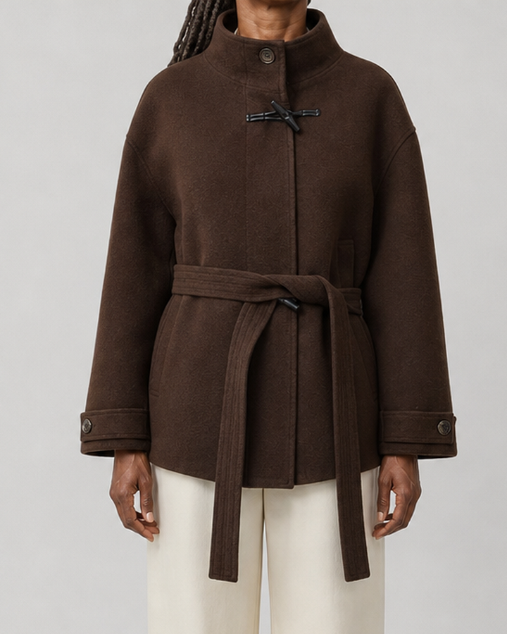 Women | Classic Wool Toggle Coat with Belted Waist