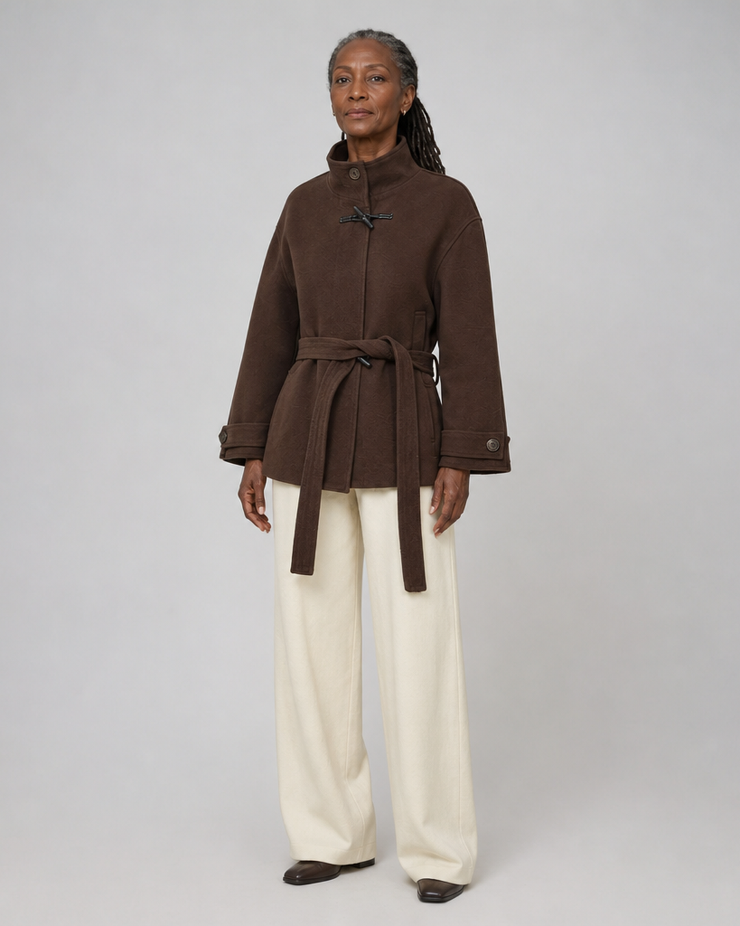 Women | Classic Wool Toggle Coat with Belted Waist