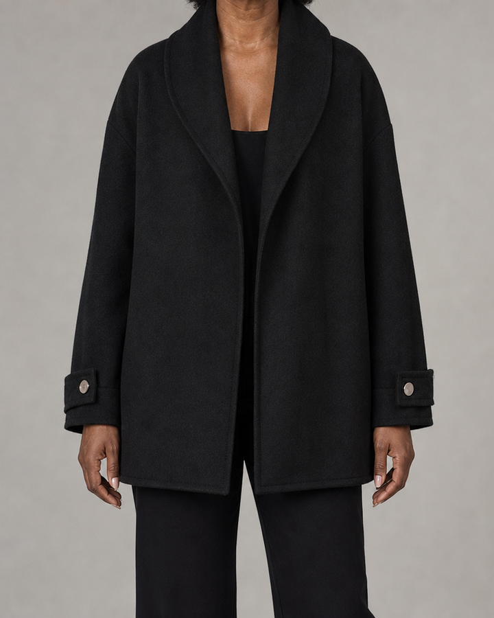 Flora | Oversized Contrast-Trim Coat