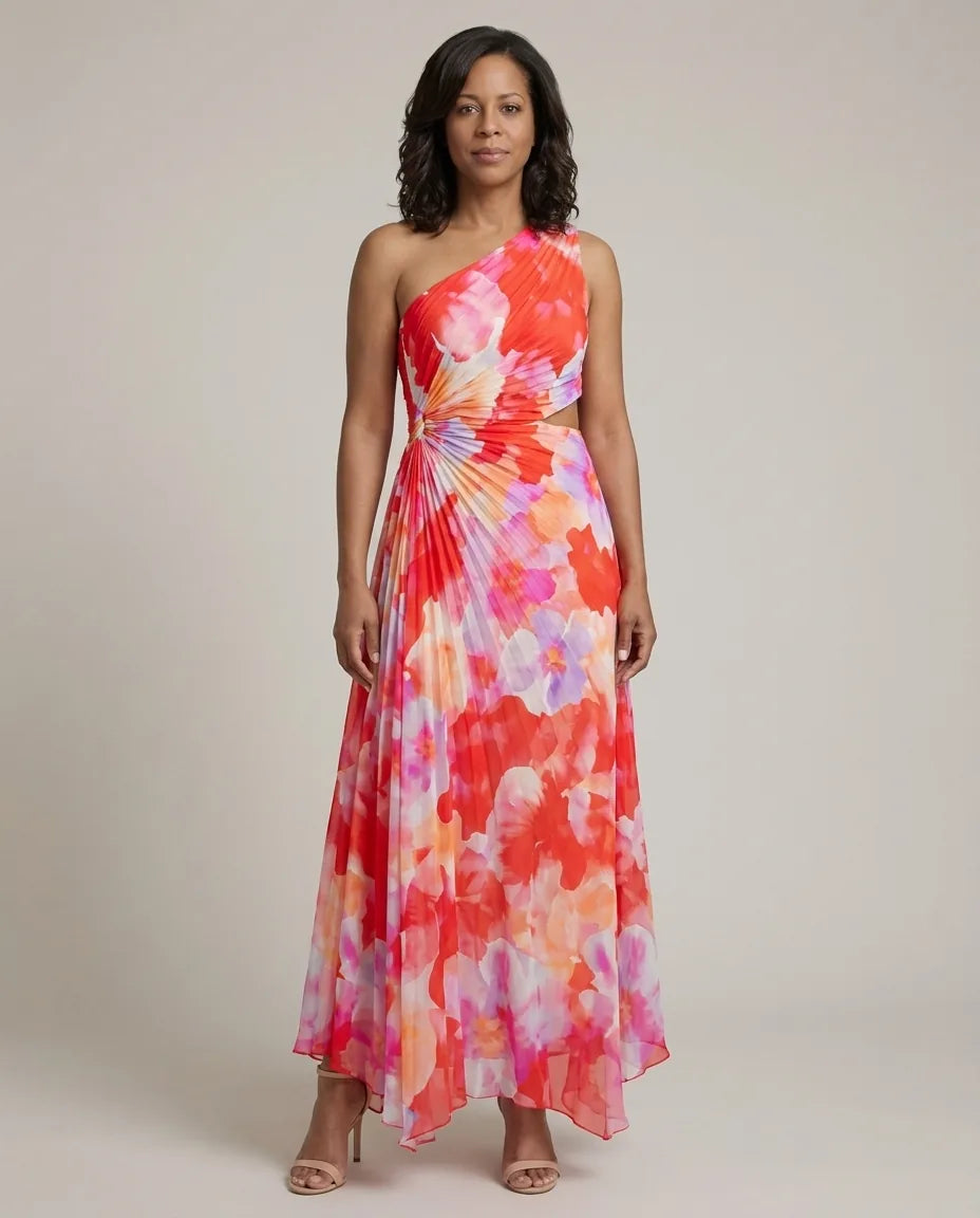 Clara | Vibrant Tropical Evening Dress
