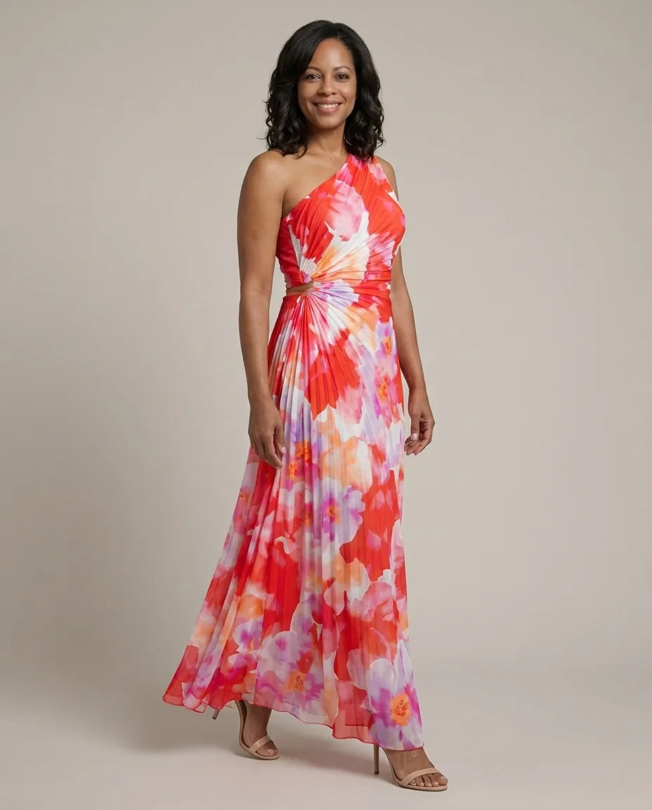Clara | Vibrant Tropical Evening Dress