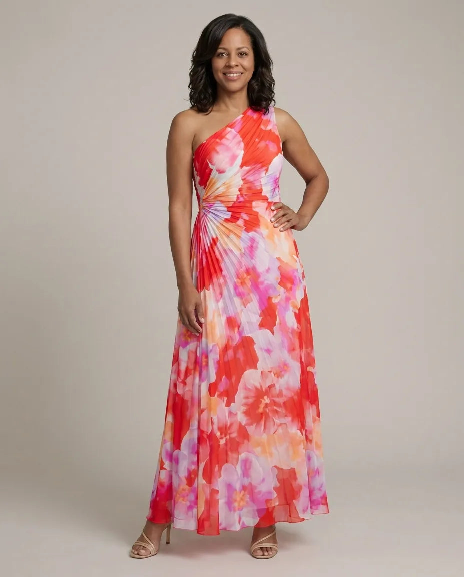 Clara | Vibrant Tropical Evening Dress