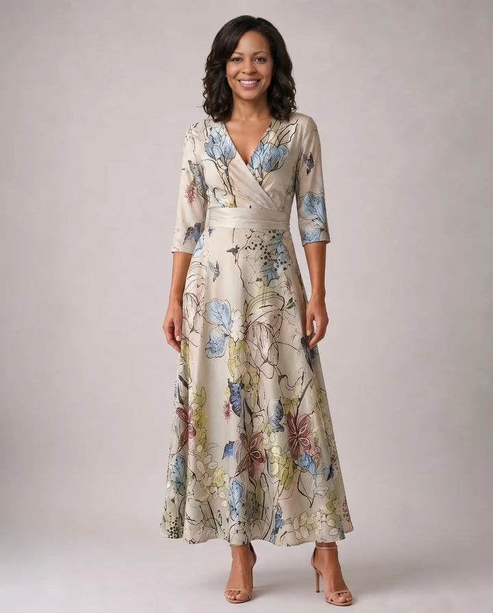 Madison | Chic Floral Print Wrap Maxi Dress