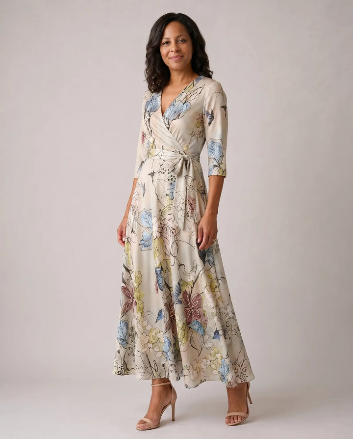 Madison | Chic Floral Print Wrap Maxi Dress