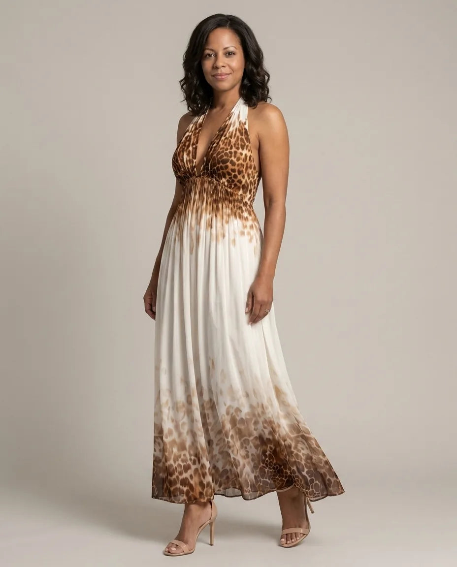 Delaney | Pleated White Midi Dress